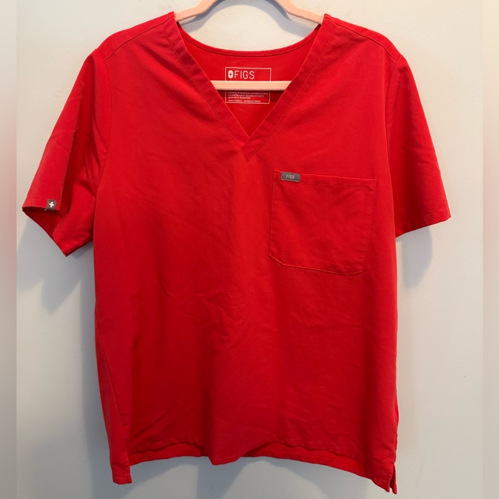 FIGS Red Catarina One-Pocket Scrub Top XL